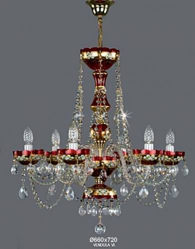 Люстра хрустальная Artglass VENDULA VIII. VACHTLE RED/WHITE A2516402