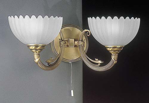 Бра Reccagni Angelo A. 3620/2 BRONZO ARTE VETRO SATIN