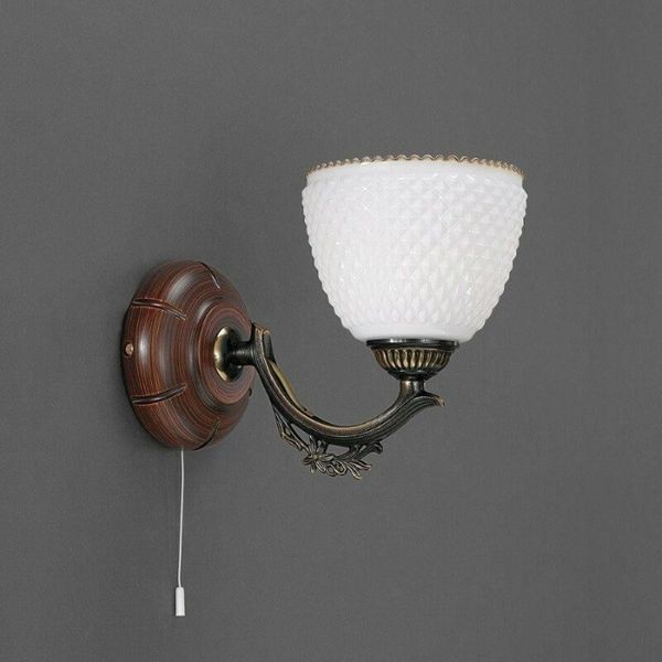 Бра классическое Reccagni Angelo A. 8661/1 BRONZO SFUMATO VETRO BIANCO
