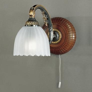 Бра RECCAGNI ANGELO A. 3950/1 A. 3950/1 BRONZO SF. VETRO SATIN