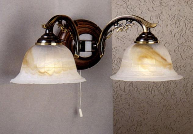 Бра RECCAGNI ANGELO A. 2701/2 BRONZO SF. VETRO TABACCO