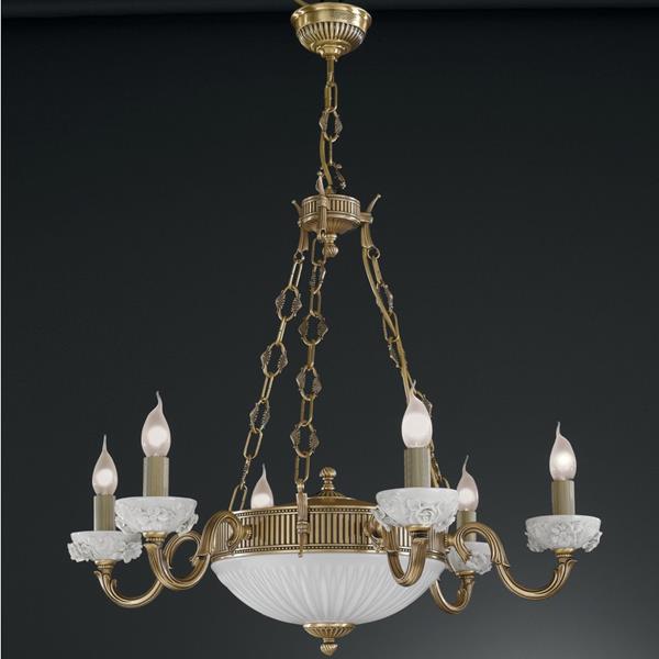 ЛЮСТРА RECCAGNI ANGELO L. 9011/6+2 L. 9011/6+2 BRONZO ARTE BIANCO