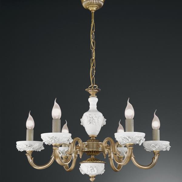 ЛЮСТРА RECCAGNI ANGELO L. 9011/6 L. 9011/6 BRONZO ARTE BIANCO