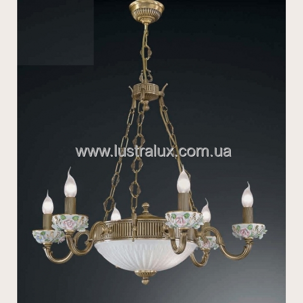 ЛЮСТРА RECCAGNI ANGELO L. 9010/6+2 BRONZO ARTE COLORATO