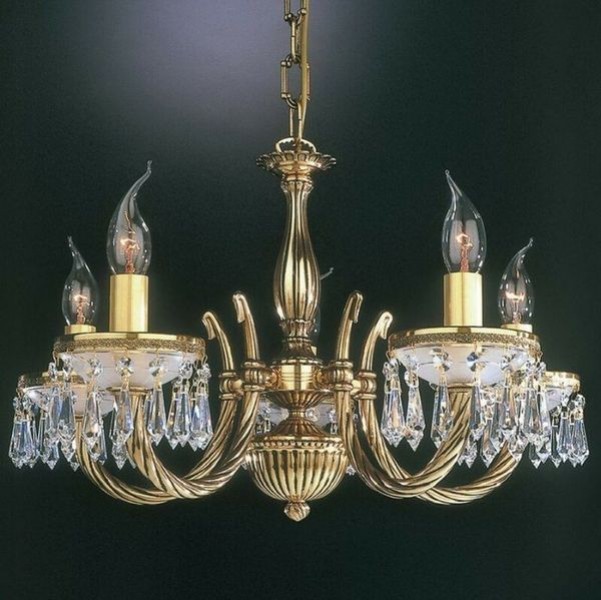 Люстра Reccagni Angelo L. 4751/5 ORO FRANCESE CRISTALLI TRASPERENTE
