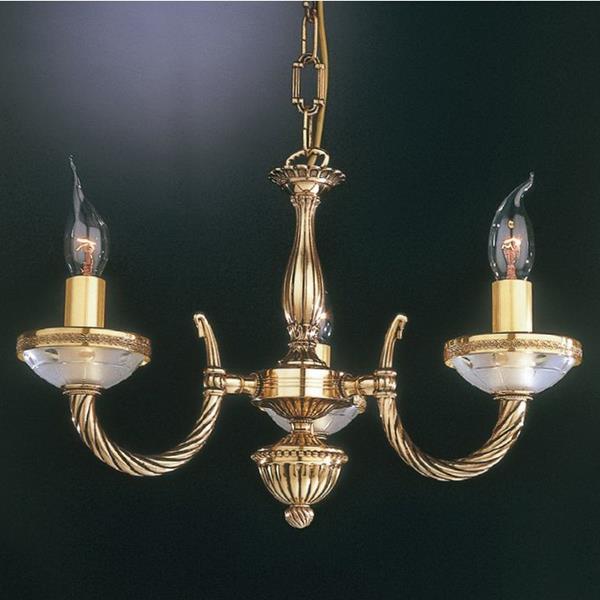 Люстра подвесная Reccagni Angelo L. 4750/3 L. 4750/3 ORO FRANCESE VETRO SAT. MOLATO