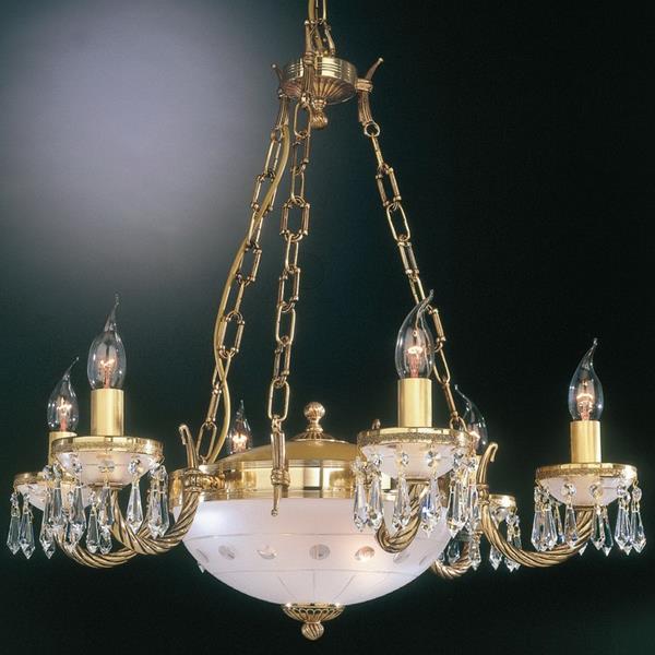 Люстра RECCAGNI ANGELO L. 4751/6+2 L. 4751/6+2 ORO FRANCESE CRISTALLI TRASPERENTE