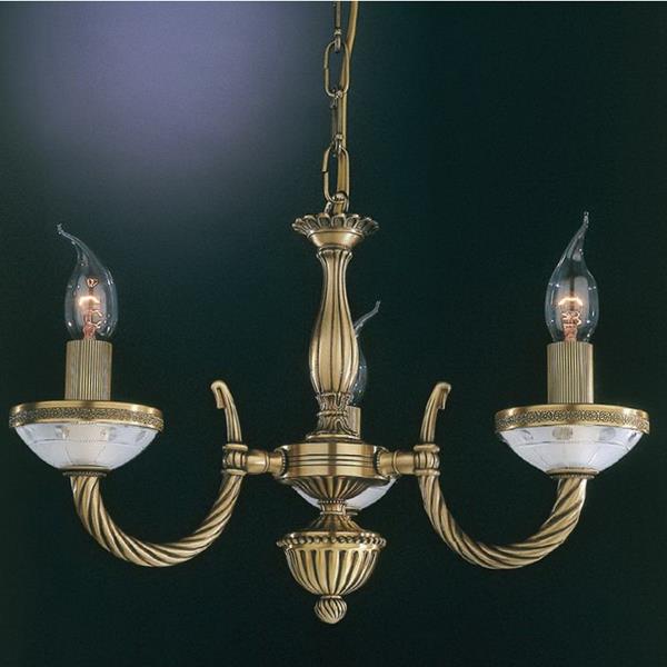 Люстра подвесная Reccagni Angelo L. 4650/3 L. 4650/3 BRONZO ARTE VETRO SAT. MOLATO