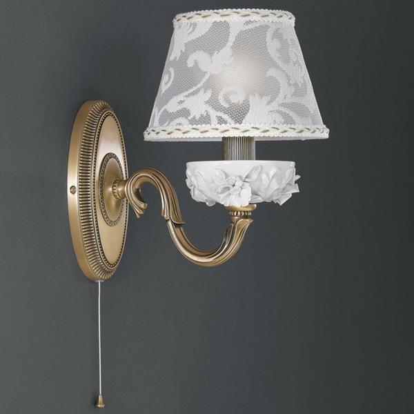 БРА RECCAGNI ANGELO A. 9001/1 A. 9001/1 BRONZO ARTE BIANCO - RICAMO