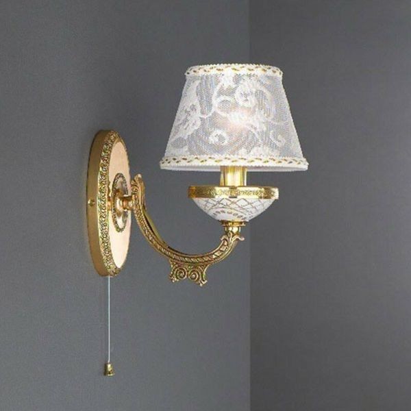 Бра с абажуром Reccagni Angelo A. 7132/1 ORO FRANCESE IMPERO PAR. RICAMO