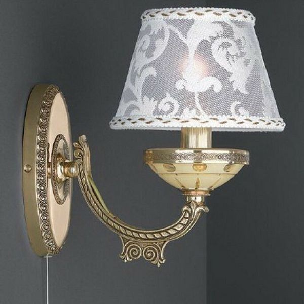 Бра с абажуром Reccagni Angelo A. 7134/1 ORO FRANCESE CLASSICO RICAMO