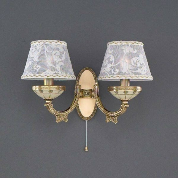 Бра с абажуром Reccagni Angelo A. 7034/2 BRONZO ARTE CLASSICO RICAMO