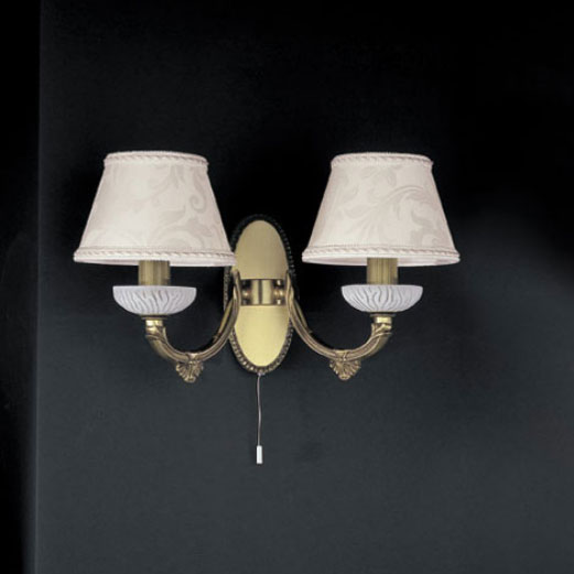 Бра RECCAGNI ANGELO A. 5402/2 BRONZO ARTE BIANCO + PAR.DAMASCATO