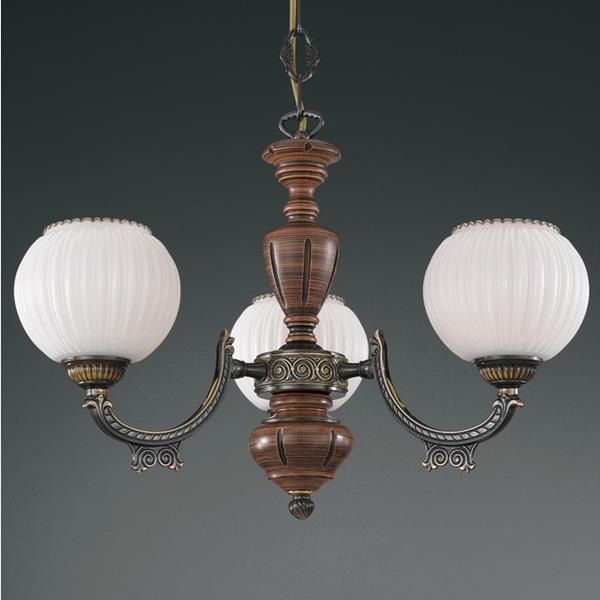 Люстра Reccagni Angelo L. 8950/3 BRONZO SF. BIANCO