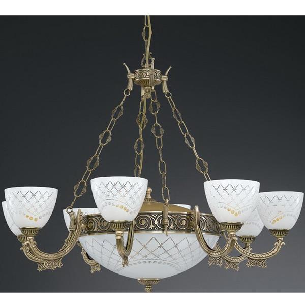 Люстра RECCAGNI ANGELO L. 7052/8+3 BRONZO ARTE BIANCO IMPERO