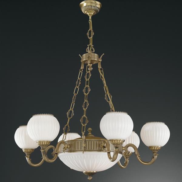 Люстра Reccagni Angelo L. 9250/6+2 BRONZO ARTE BL.
