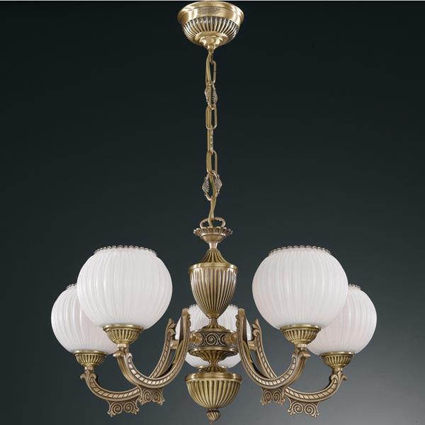 Люстра Reccagni Angelo L. 8750/5 BRONZO ARTE BIANCO