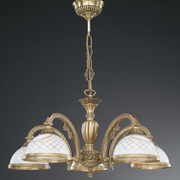 Люстра RECCAGNI ANGELO L. 7002/5 L. 7002/5 BRONZO ARTE BIANCO IMPERO