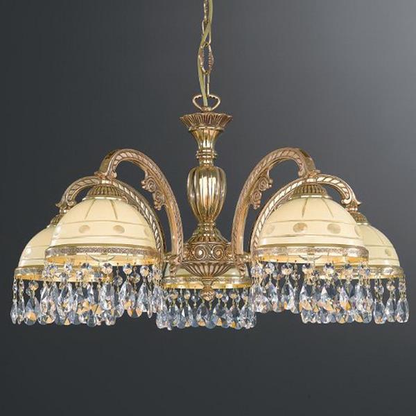 Люстра RECCAGNI ANGELO L. 7103/5 L. 7103/5 ORO FRANCESE CREMA CLASSICO + TRASP.