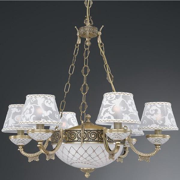 Люстра RECCAGNI ANGELO L. 7032/6+2 L. 7032/6+2 BRONZO ARTE IMPERO PAR. RICAMO