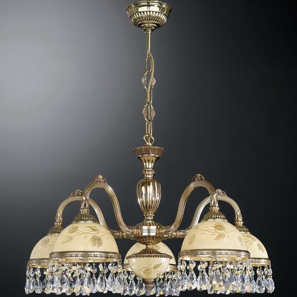 Люстра RECCAGNI ANGELO L. 6306/5 L. 6306/5 ORO FRANCESE ROSE + TRASP.