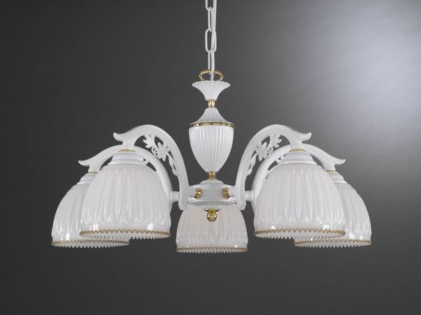 Подвесная люстра Reccagni Angelo L. 9601/5 BIANCO OPACO VETRO BIANCO