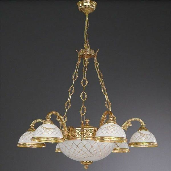 Люстра классическая Reccagni Angelo L. 7102/6+2 ORO FRANCESE BIANCO IMPERO
