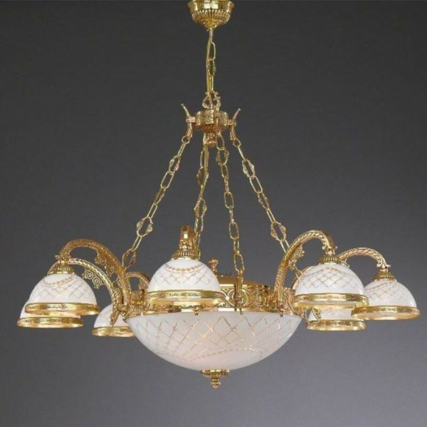 Люстра классическая Reccagni Angelo L. 7102/8+3 ORO FRANCESE BIANCO IMPERO