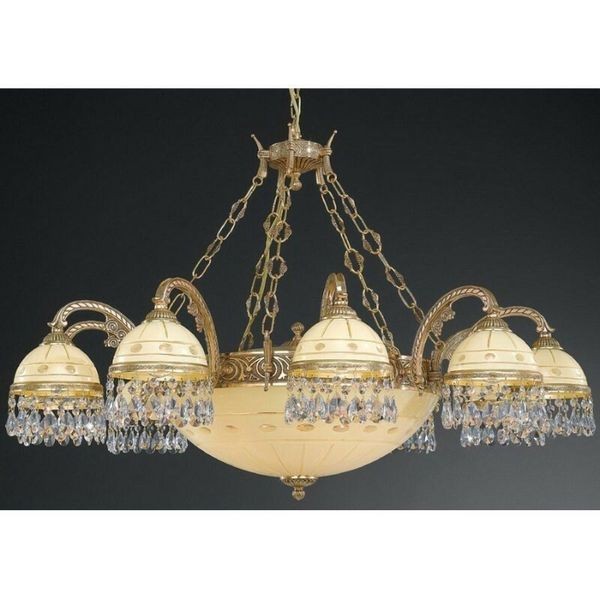 Люстра классическая Reccagni Angelo L. 7103/10+4 ORO FRANCESE CREMA CLASSICO + TRASP.