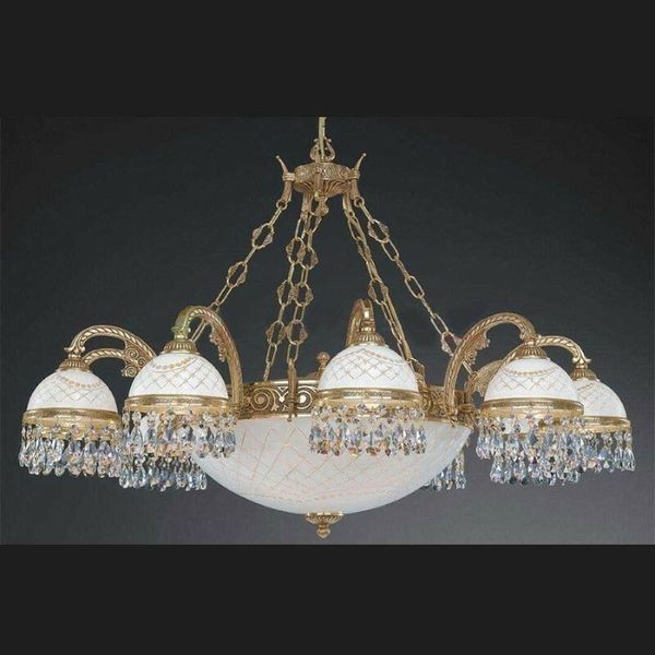 Люстра классическая Reccagni Angelo L. 7100/10+4 ORO FRANCESE BIANCO IMPERO + TRASP.