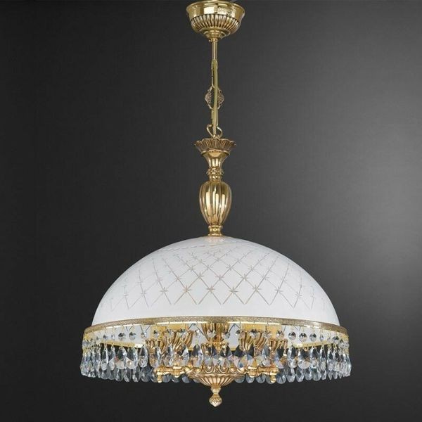 Люстра классическая Reccagni Angelo L. 7100/48 ORO FRANCESE BIANCO IMPERO + TRASP.