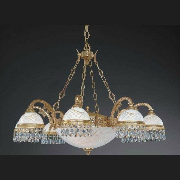 Люстра классическая Reccagni Angelo L. 7100/8+3 ORO FRANCESE BIANCO IMPERO + TRASP.