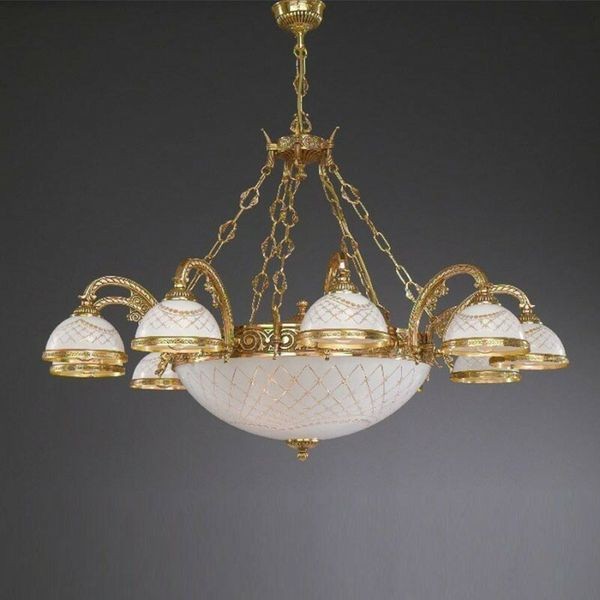 Люстра классическая Reccagni Angelo L. 7102/10+4 ORO FRANCESE BIANCO IMPERO