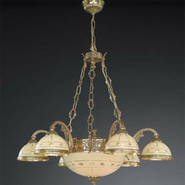 Люстра классическая Reccagni Angelo L. 7104/6+2 ORO FRANCESE CREMA CLASSICO