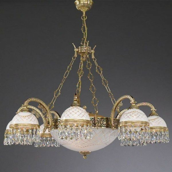 Люстра классическая Reccagni Angelo L. 7000/8+3 BRONZO ARTE BIANCO IMPERO + TRASP.