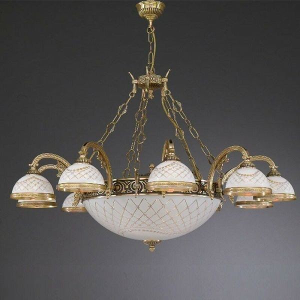 Люстра классическая Reccagni Angelo L. 7002/10+4 BRONZO ARTE BIANCO IMPERO