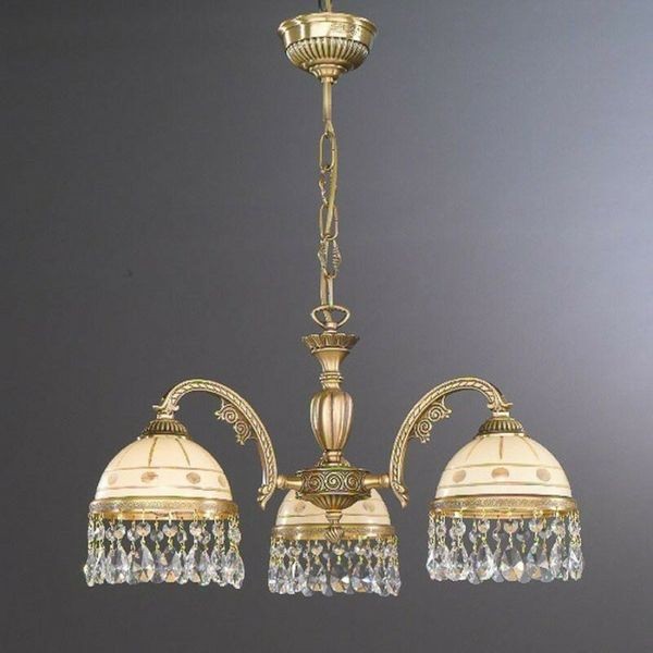 Люстра классическая Reccagni Angelo L. 7003/3 BRONZO ARTE CREMA CLASSICO + TRASP.