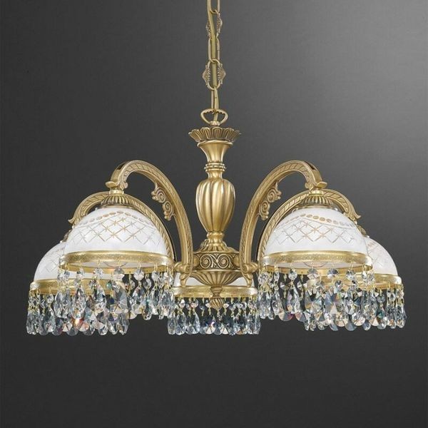 Люстра классическая Reccagni Angelo L. 7000/5 BRONZO ARTE BIANCO IMPERO + TRASP.
