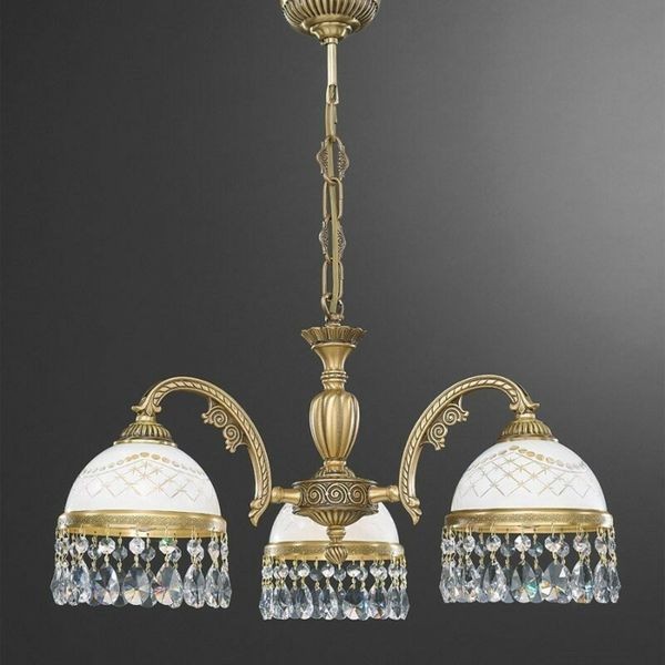Люстра классическая Reccagni Angelo L. 7000/3 BRONZO ARTE BIANCO IMPERO + TRASP.