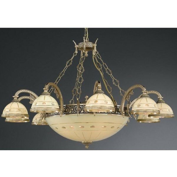 Люстра классическая Reccagni Angelo L. 7004/10+4 BRONZO ARTE CREMA CLASSICO