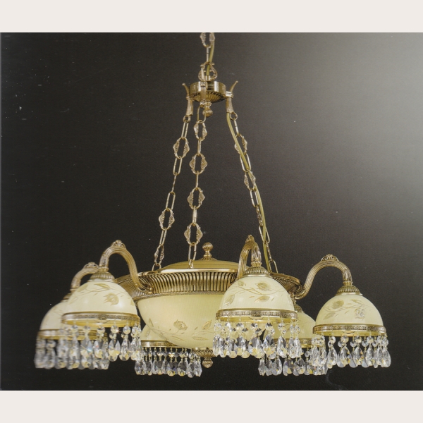 Люстра подвесная Reccagni Angelo L. 6306/6+3 ORO FRANCESE ROSE + TRASP.