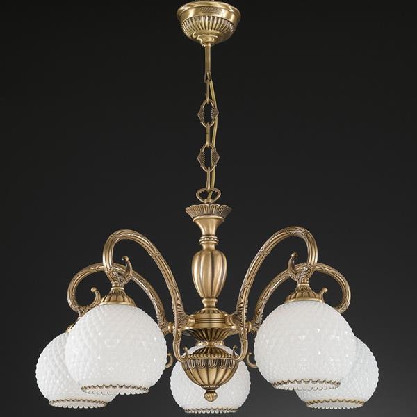 Люстра Reccagni Angelo L. 8400/5 L. 8400/5 BRONZO ARTE BIANCO