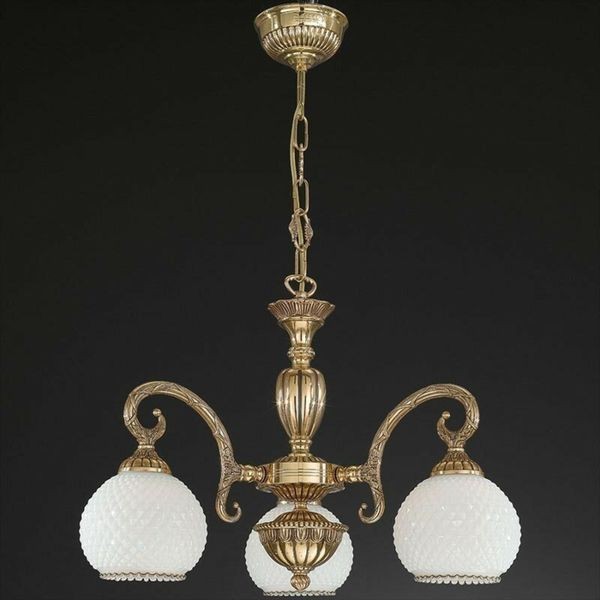 Люстра классическая Reccagni Angelo L. 8500/3 ORO FRANCESE BIANCO