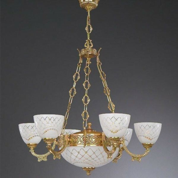 Люстра классическая Reccagni Angelo L. 7152/6+2 ORO FRANCESE BIANCO IMPERO
