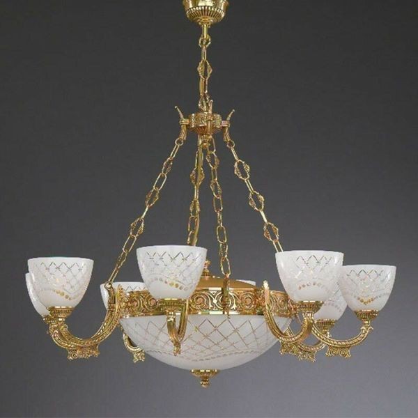Люстра классическая Reccagni Angelo L. 7152/8+3 ORO FRANCESE BIANCO IMPERO