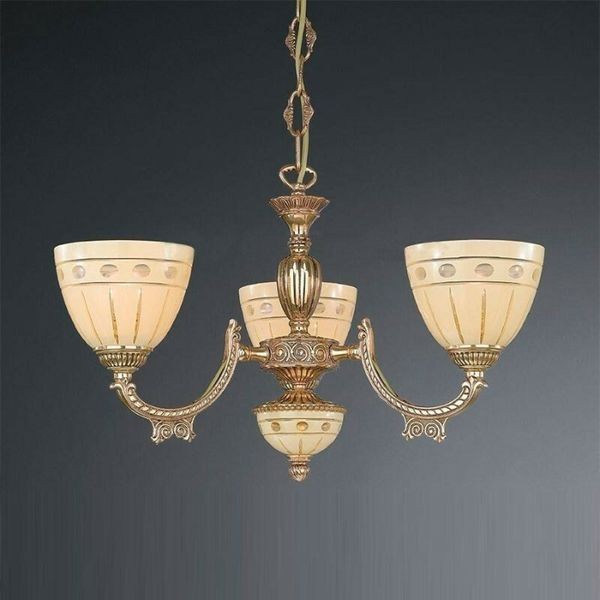 Люстра классическая Reccagni Angelo L. 7154/3 ORO FRANCESE CREMA CLASSICO