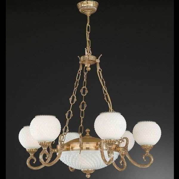 Люстра классическая Reccagni Angelo L. 8550/6+2 ORO FRANCESE BIANCO