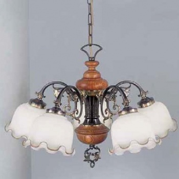 Люстра подвесная Reccagni Angelo L. 2256/5 BRONZO SF. VETRO BL.