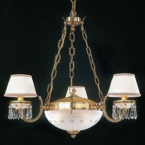Люстра классическая Reccagni Angelo L. 4761/3+2 ORO FRANCESE PARALUME+CRISTALLI