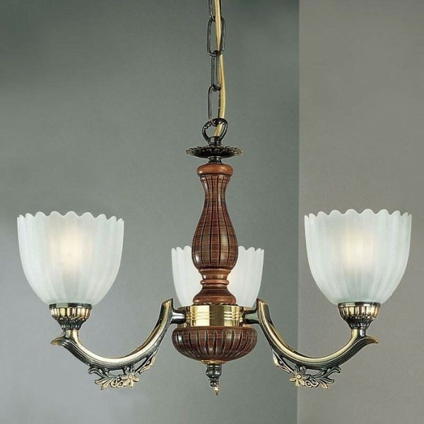 Люстра классическая Reccagni Angelo L. 3970/3 BRONZO SF. VETRO SATIN